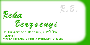 reka berzsenyi business card